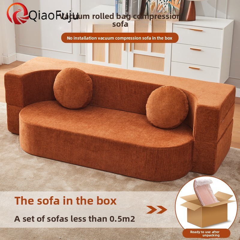 Variable Sofa Bed Dual-purpose Sofa China's Factory Vacuum Compressed Sofa Small Apartment Straight Row Single Double Sofa Bed Living Room Furnit
