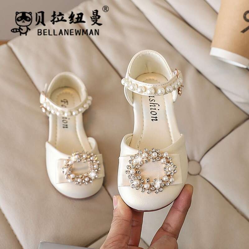 Choice Hot-Selling Girls' Beaded Princess 2025 Summer New Children's Soft Sole Closed-Toe Sandals for Toddlers