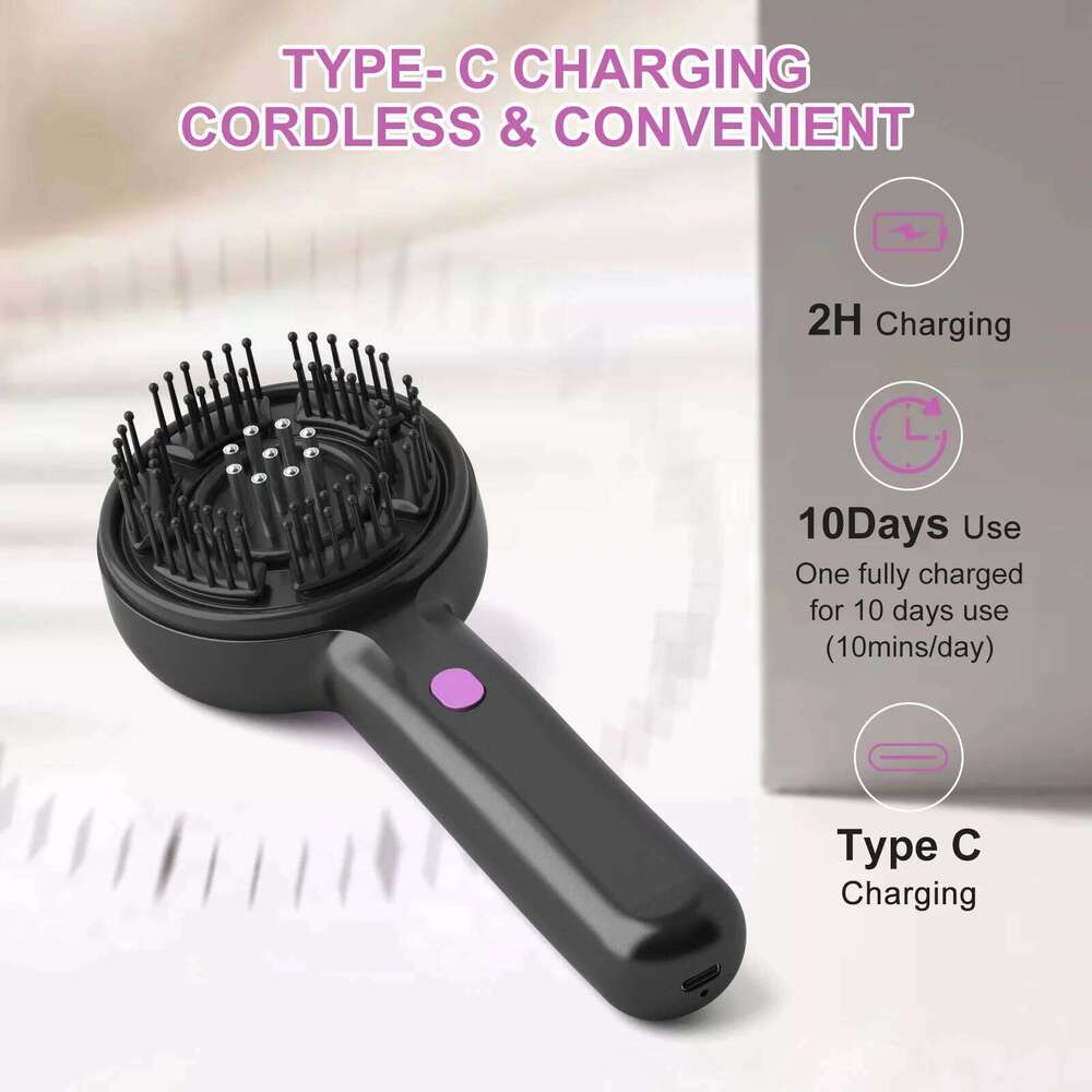 Electric Vibration Red Light Head Massager Hair Growing Scalp Brush Comb