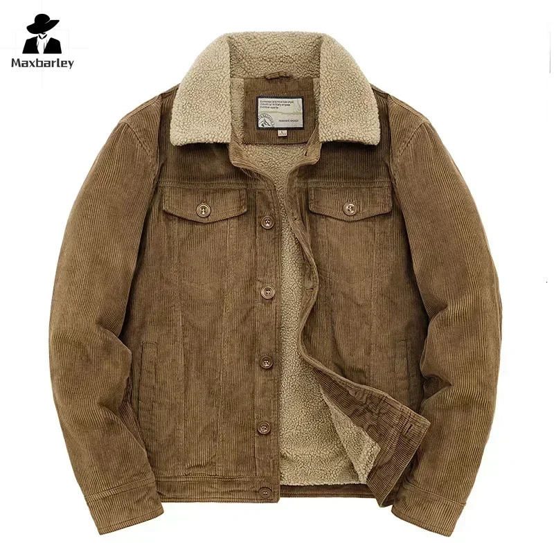 Male Cotton Jackets Padded Warm Loose Parka Coat Corduroy Short Jacket Man Solid Zip Windbreaker Winter Mens Fleece Jacket 250708