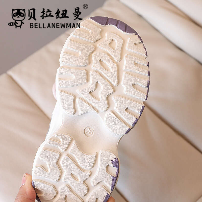 Boys' Mesh Lightweight Sneakers 2024 Autumn New Korean Style Girls' Fashion Dad Student Running Shoes