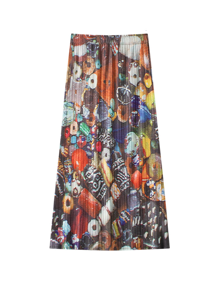 New Women's Skirt, Various Pattern Printed A-line Skirt, Unique Design, Folded Skirt, Women's High Waist Slimming Princess Half Skirt, New D