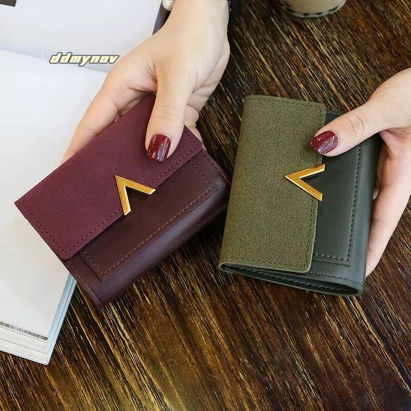 New Women Small Short Leather Wallet Luxury Brand Mini Female Fashion Wallets And Purse Credit Card Holder ddmynov