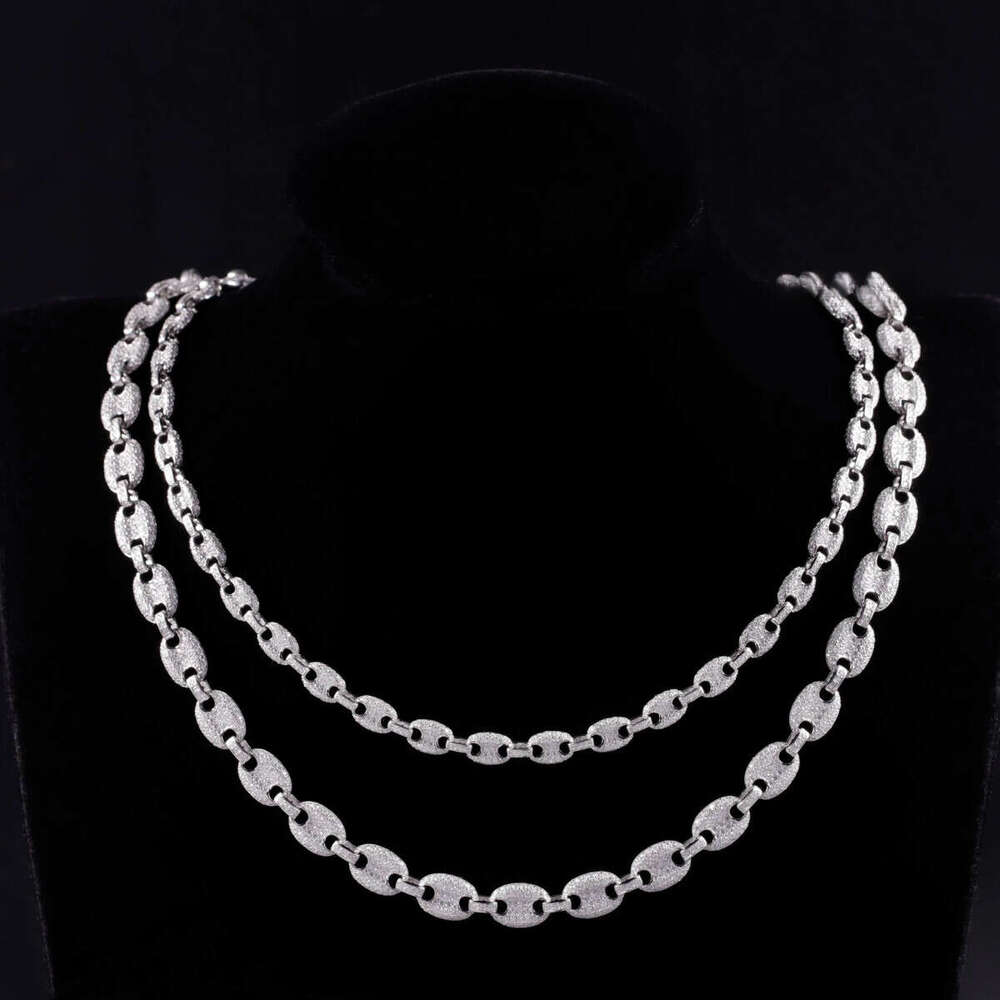 Hot Sale Pig Nose Style 6MM 8MM Pass Dia Tester VVS Moissanite Gems with Sier Cuban Link Chain Jewelry