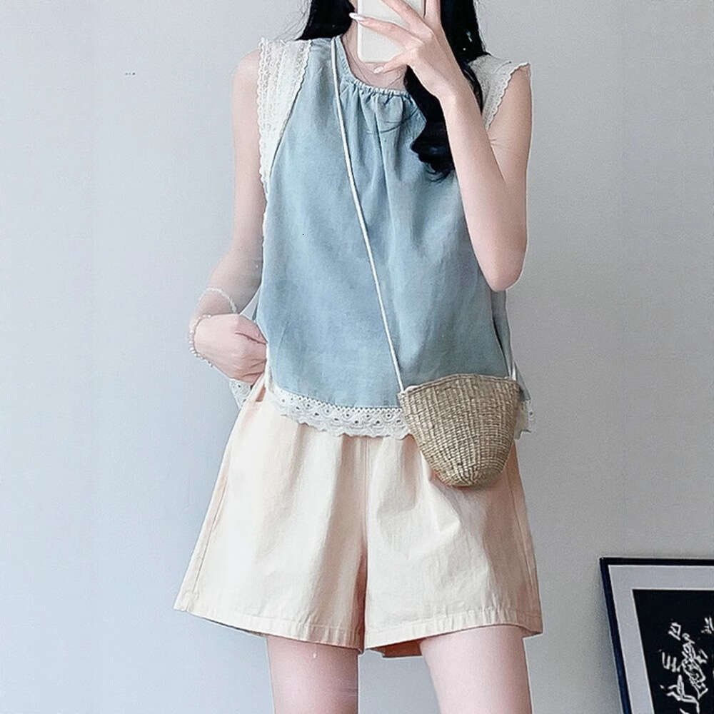 Plus Size Khaki Cargo Summer Korean Style High Waist Slimming Sports Shorts For Petite Women B5