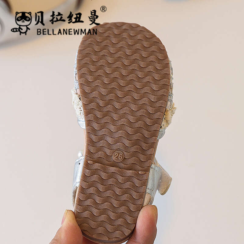 Choice Girls Sandals 2025 Summer New Korean Style Children's Fashion Beaded Closed-Toe Princess Baby Shoes