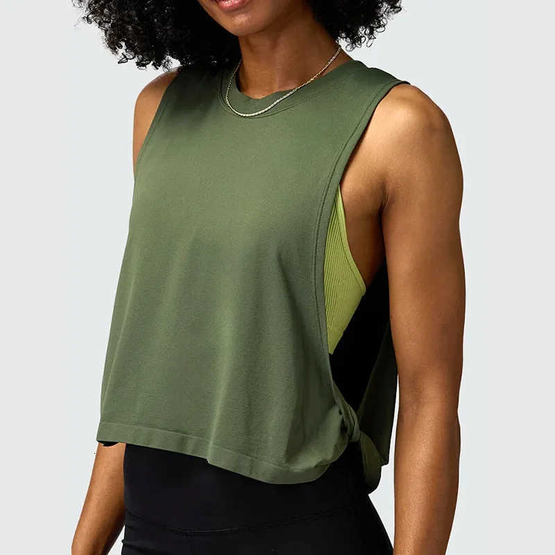 Women Sleeveless Yoga Tops Mesh Quick Dry Breathable Blouse Cover Up Gym Workout Cool T-Shirt Running Short Tank Crop Top M250714