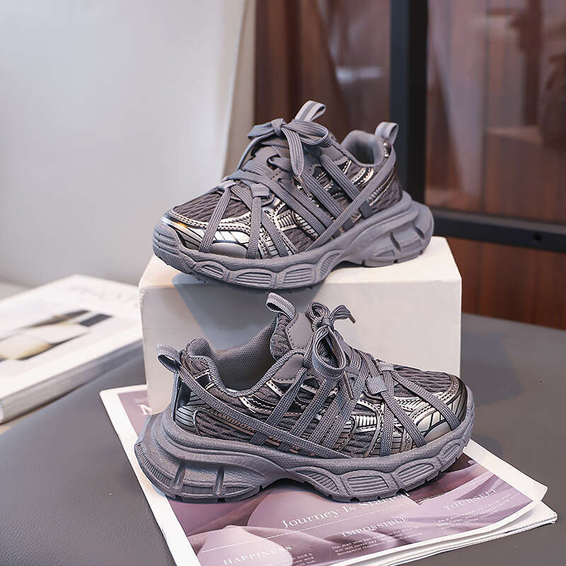 Girls' Fashion Dad 2025 Spring and Autumn New Korean Style Children's Color Block Sneakers Boys' Lightweight Running Shoes
