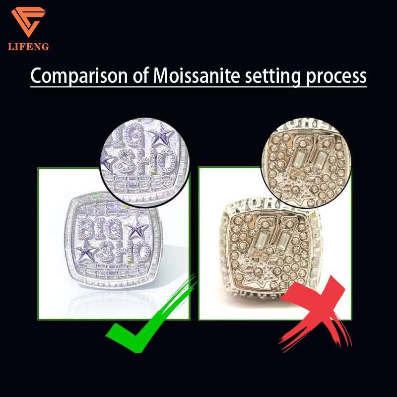 Luxury Jewelry 4mm Moissanite Ring 925 Sterling Silver Gold Plated Fashion Ring for Men and Women