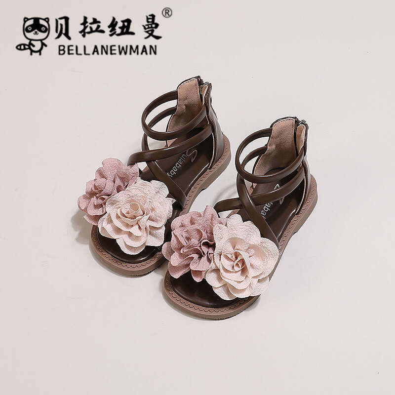 2025 Summer New Korean Style Children's Flower Princess Shoes Little Girls Roman Sandals
