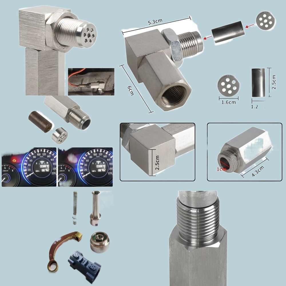 Update Universal 02 Bung Extension Catalytic Converter O2 Oxygen Sensor Spacer Oxygen Sensor Extender 90 Degree P0420 P0430 Silver