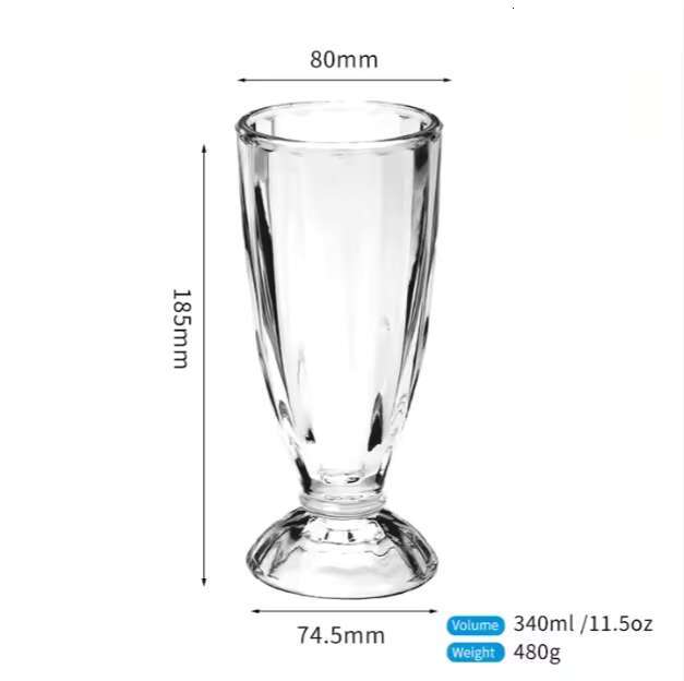 Wholesale 340ml 11.5oz Classic Design Stemless Cold Water Glass Drink Cup for Parties-for Ice Cream & Beverages
