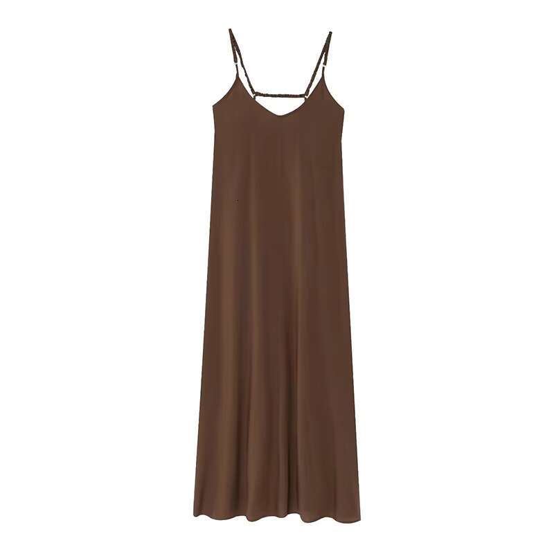 RAFZNB Fashion Thin Straps Long for Women V-Neck Sleeveless Dress Summer Sexy Off Shoulder Female Elegant Party Dresses dongdumaoyi