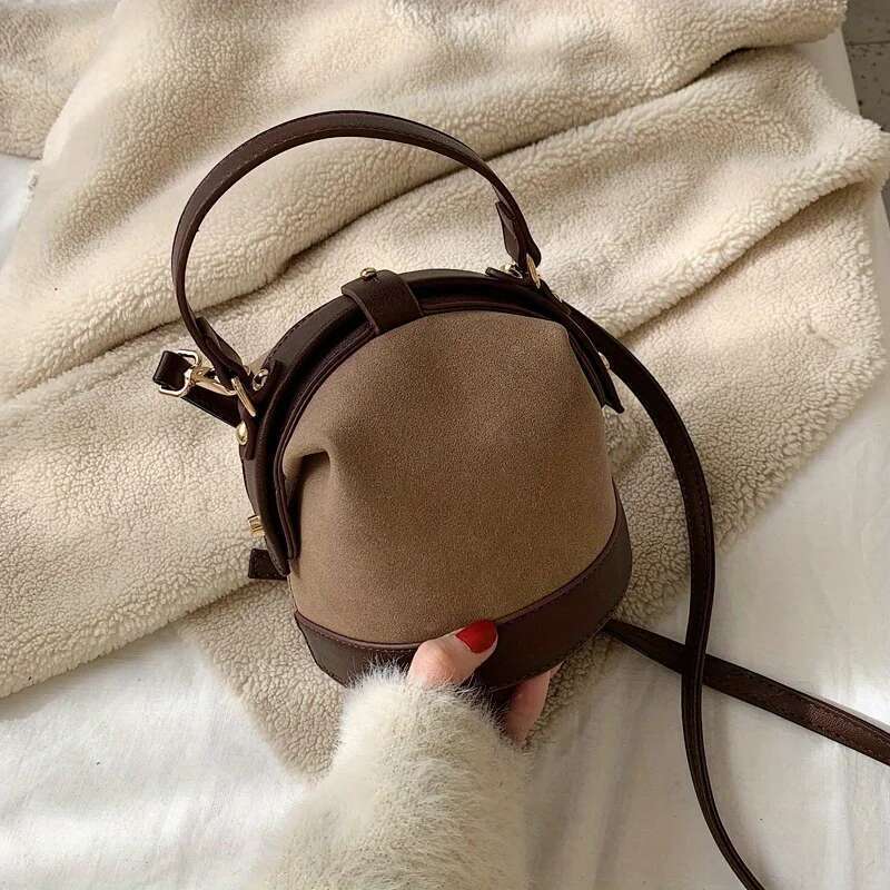 Popular ChoiceFashion Women's Two Tone Brown Beige Bucket Bag Perfect for travel and everyday use a must-have tote bag