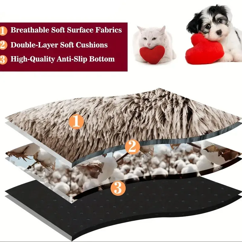 Plush, warm and soft pet mattress - semi enclosed shell style bed, suitable for both cats and dogs, comfortable semi enclosed cat/dog sofa bed