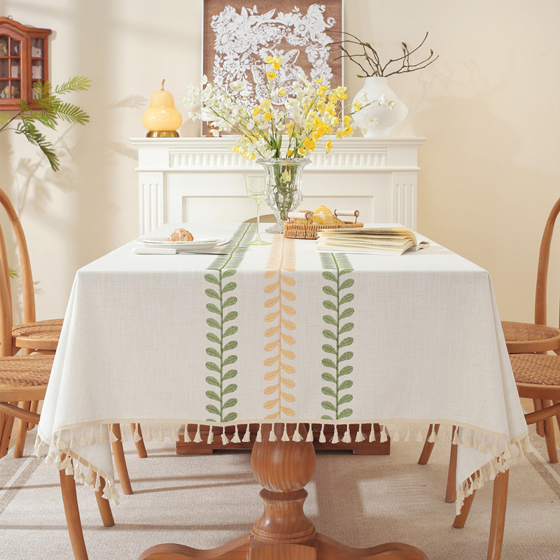 Luxury Dining Table Protective Cover Eco-Friendly Rectangle Jacquard Tablecloth Fabric For Wedding Restaurant Recycled Modern