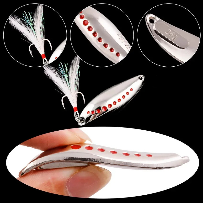 Metal Vib Leech Spinners Spoon Lures 25g 5g 75g 10g 15g 20g 30g Artificial Bait Lure Fishing Tackle for Bass Pike Perch 250708