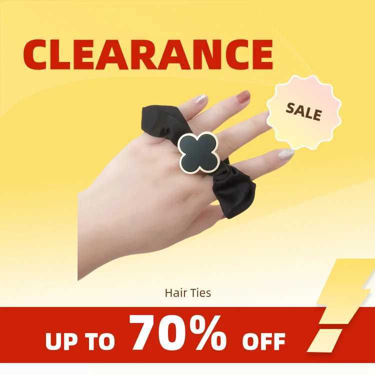 Clearance_2PCS/Warm Color Cute And Sweet French Large Intestine Circle Ponytail Hair Ring Hair Ties Hair Accessories Head Bands W250714X