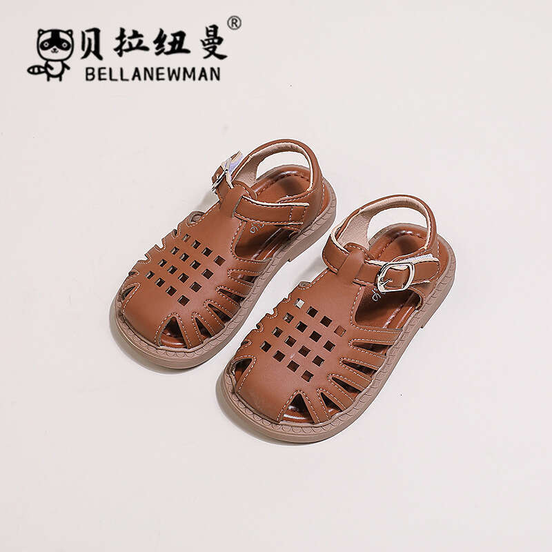 Children's Closed-Toe 2024 Summer New Style Big Kids Casual Beach Shoes Girls' Hollow Sandals