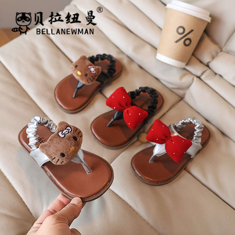 Children's 2025 Summer New Girls Cartoon Cute Flip-Flop Sandals Toddler Beach Shoes