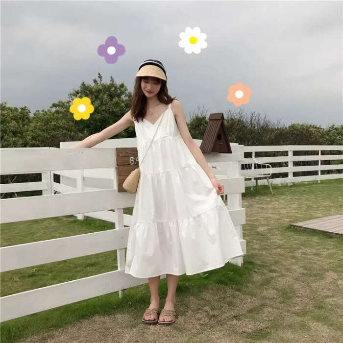 Strappy For Women Summer New Sweet And Salty Fairy Forest Style Loose Slimming Dress B5
