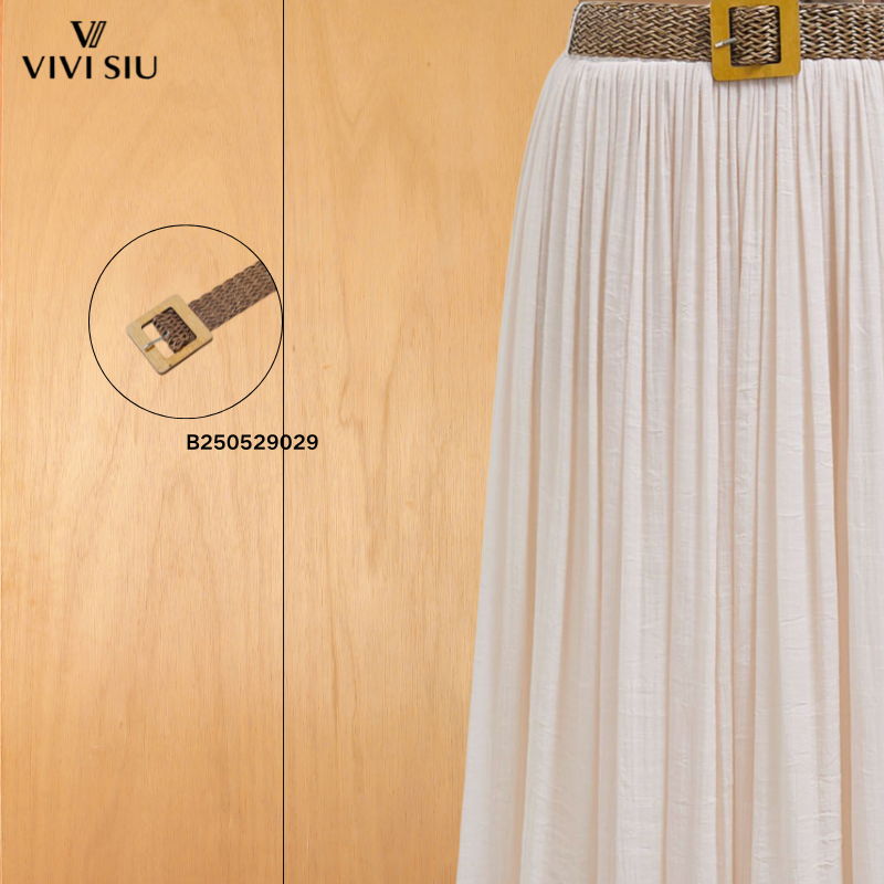 Chic Renmian Women's Tencel Pleated Skirt Featuring Comfortable Elastic Waistband