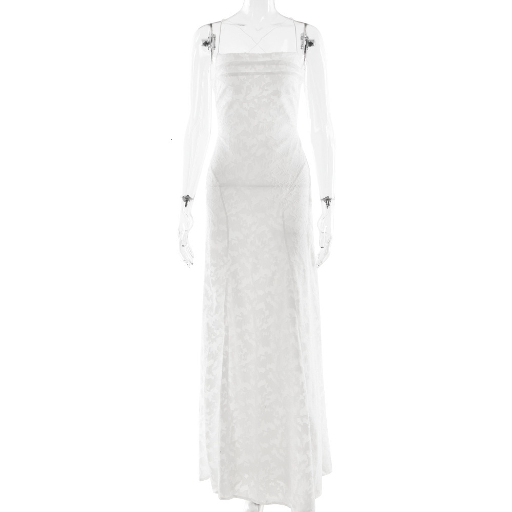 2025 New Women's Skirt Summer New Women's Sexy Thin Shoulder Strap Chiffon Elegant Backless Evening Dress New Designer Dress