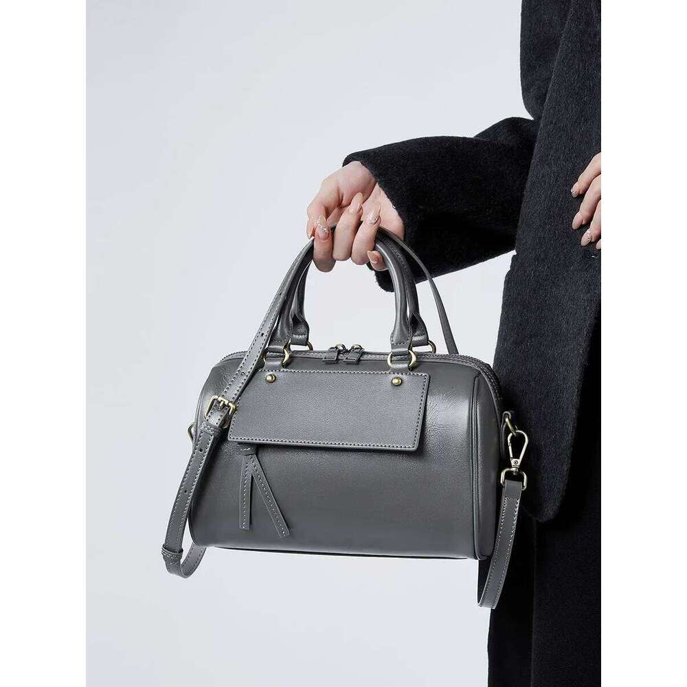 100% Genuine Leather Boston Korean style handbag ladies Fashion Shoulder Cowhide Crossbody Bag For Women