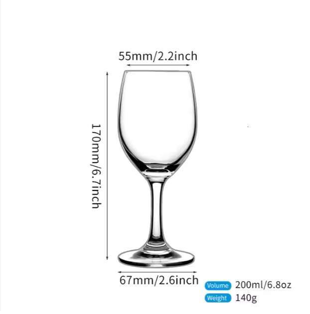 Lead-Free 200ml 6.76oz Retro Vintage Glass Classic Design Colored Transparent Riesling Elegant Cups for Wine