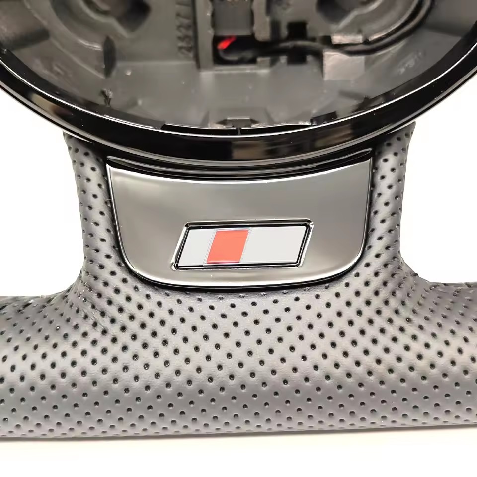 For Audi S RS SLINE logo A3 8V A4 B8 Custom fully perforated leather steering wheel stitching color can be customized