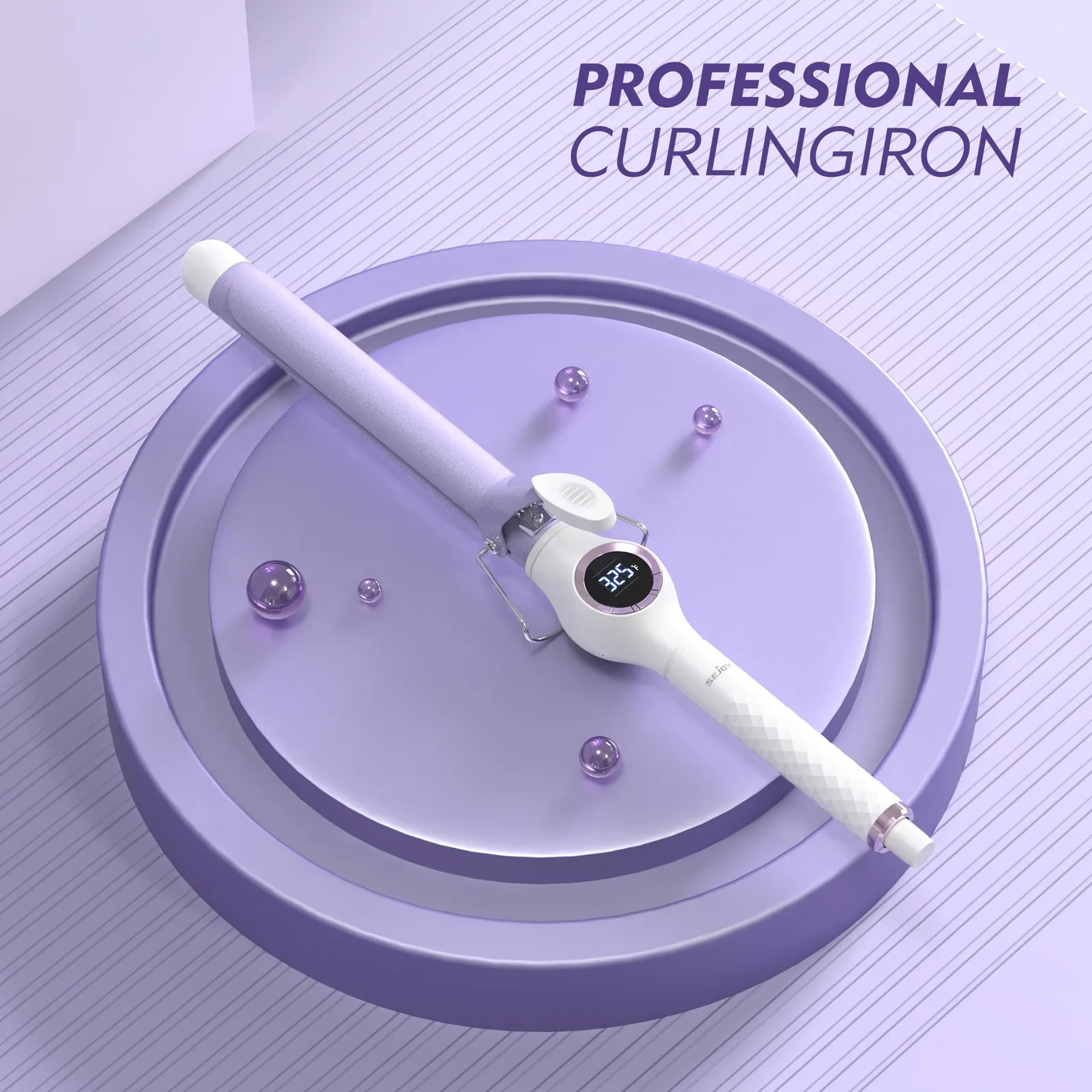 Sejoy 110V 65W Hair Curling Iron PTC Heated Tech 140-200 Ceramic Hair Curler With Digital Temp Control US Type 250712