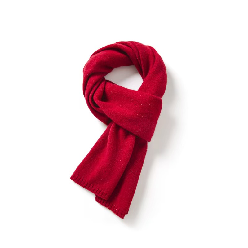 K1350 Pure wool colorful scarf knitted wool neck scarf soft and comfortable warm versatile fashion knitted scarf