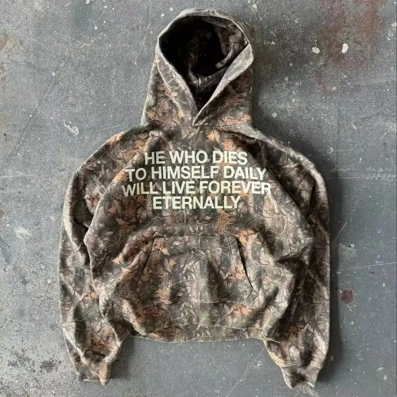 Y2K Harajuku hoodies Oversized camouflage pattern Hip hop retro soft warm hooded sweatshirt fashionable men women street wear 250709