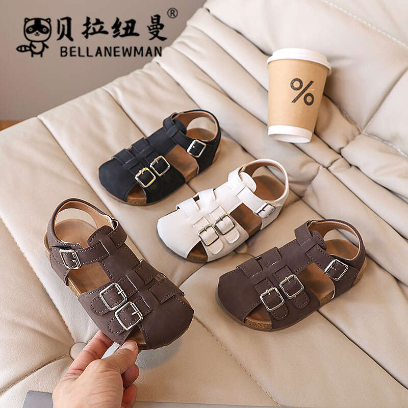 Choice Hot-Selling Children's Closed-Toe Cork Sandals 2025 Summer New Korean Style Boys' Beach Shoes
