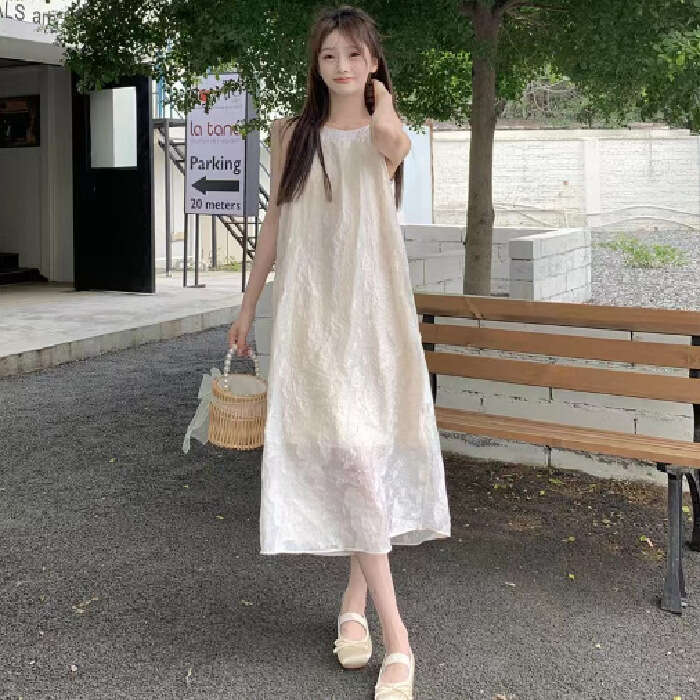 French Sleeveless Halter For Women, Summer New High-End Elegant Long Dress, Gentle Style A-Line Fairy Dress B5