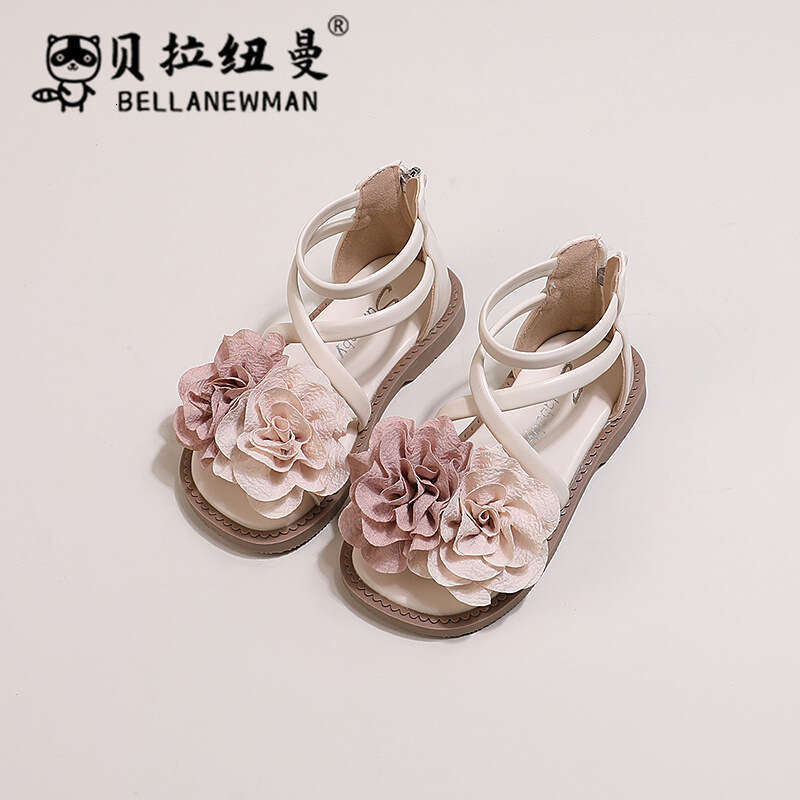 2025 Summer New Korean Style Children's Flower Princess Shoes Little Girls Roman Sandals