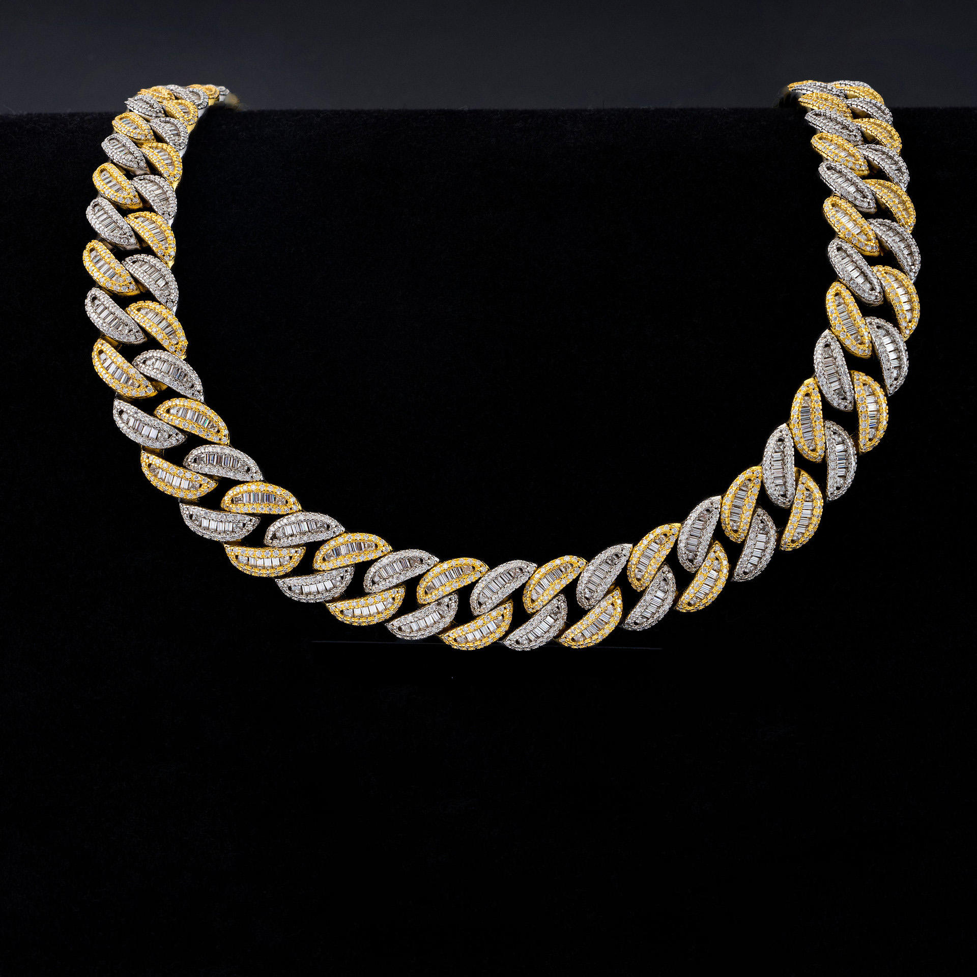 15mm Hip Hop Bracelet With Zircon and Shiny Miami Punk Style Silver/Gold Sterling Diamond and Pearl-for Parties Gifts