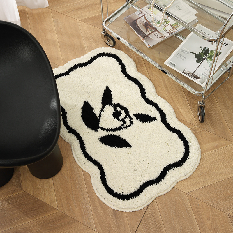 Designer carpet bathroom absorbent floor mat household thickened fluff bathroom non-slip foot mat flocked carpet