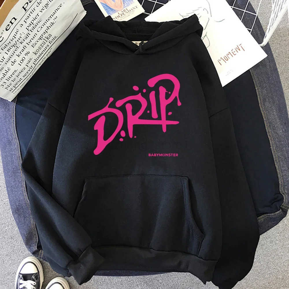 Women/Men Harajuku AESThetic Hoodie Album Drip babymonster Unisex Autumn Winter Pullover Sweatshirt Vintage M250715