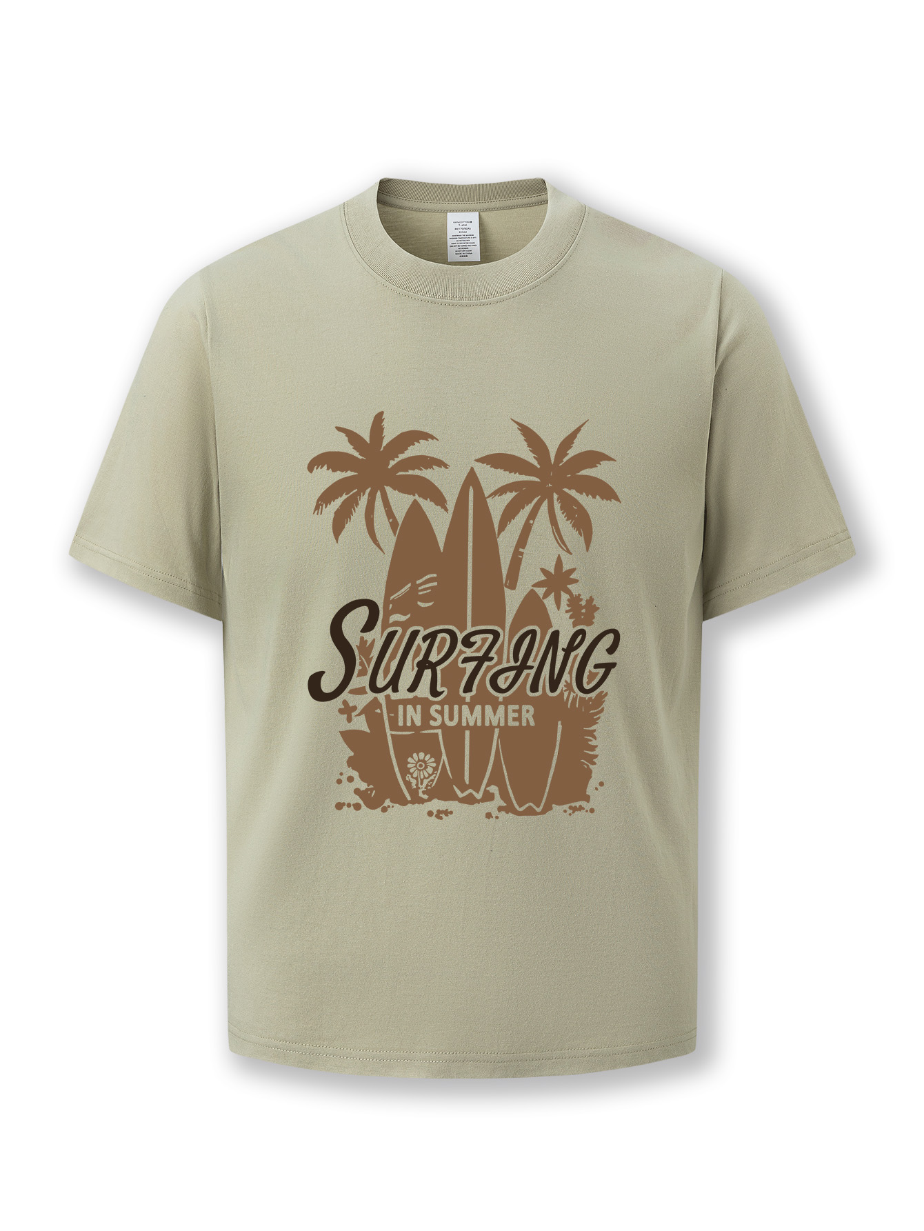 Men's summer casual short-sleeved cotton T-shirt, summer round-neck top with letter pattern design