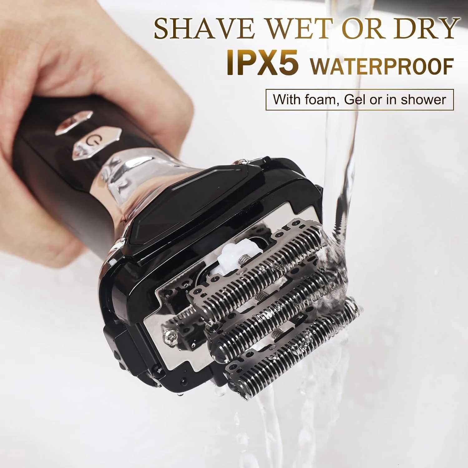 Kemei 5-Blade System Electric Shaver For Men Face Beard Wet Dry Electric Razor Rechargeable Bald Head Shaving Machine 250715 250715