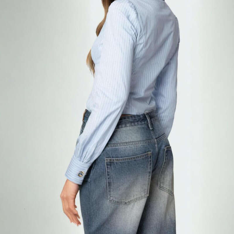 Summer New Design Slim Fit Turn-Down Collar Top Hot Girl Fishbone Waist Cinch Long Sleeve Shirt For Women B5