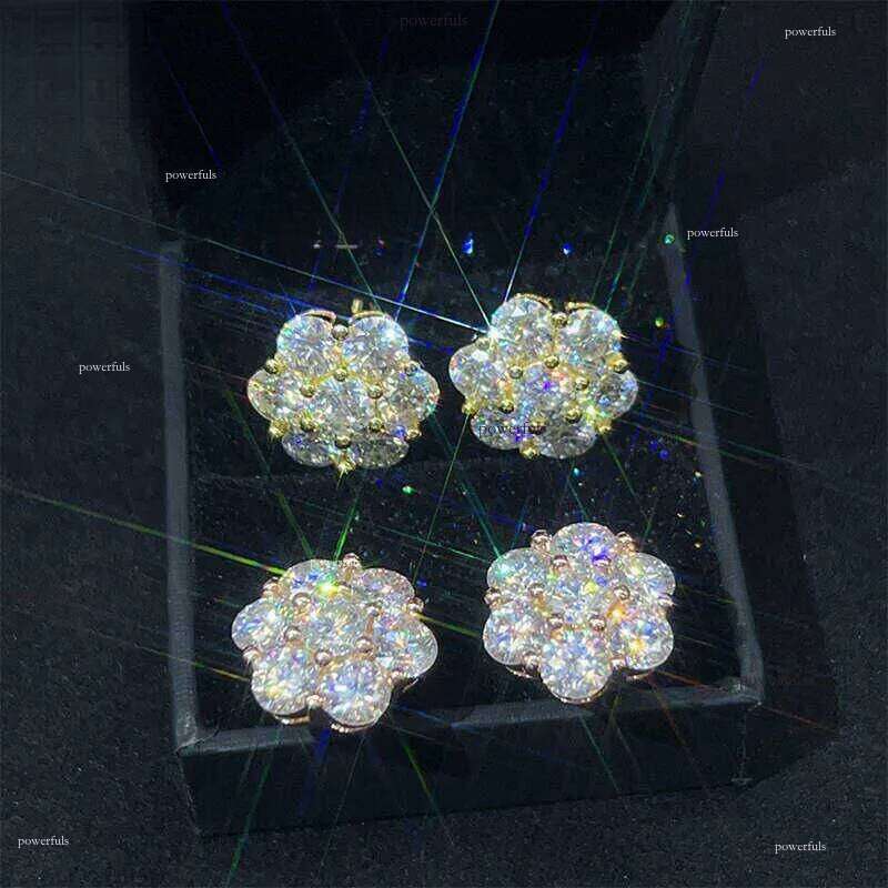 Hot Sale Dropshipping Fashion Jewelry Earrings Gold Plated Sier Vvs-Fl GRA Iced Out Screw Back Moissanite Stud Earring