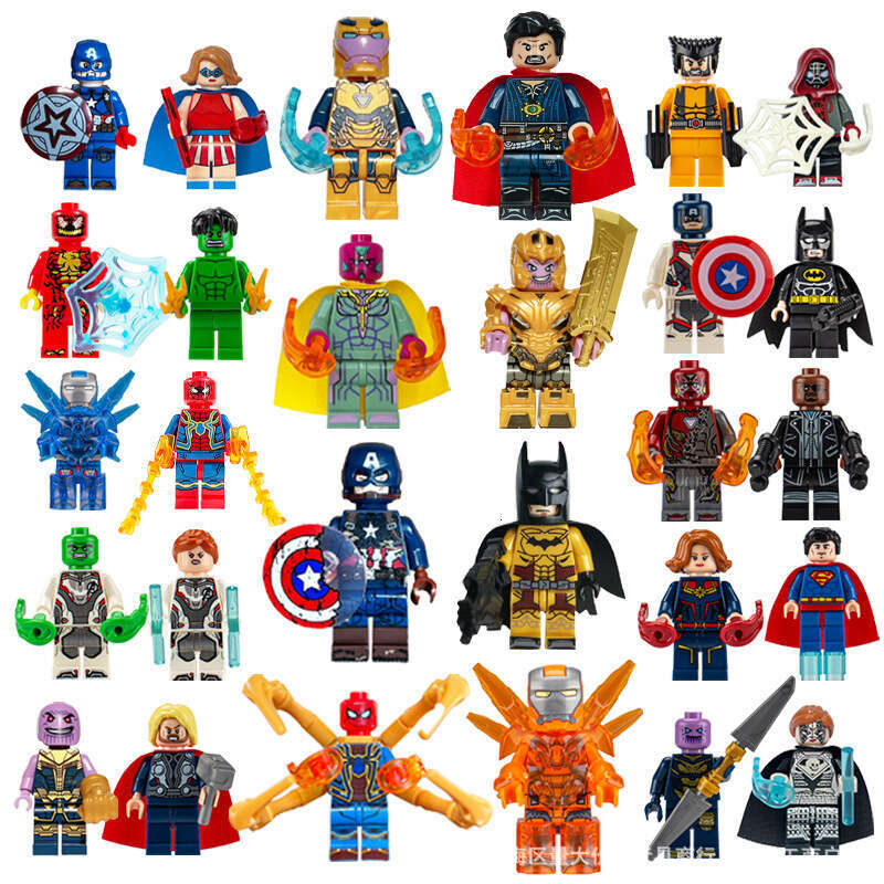 8 Superhero Ninja PUBG Pixel World Building Blocks Figures Educational Assembly Toys