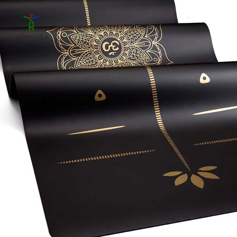 Printed Eco-Friendly PU Yoga Mat Anti-Slip Black Gym Fitness Exercise Mat Natural Rubber Yoga Mat Bolsters Cushions 11 XJ250714