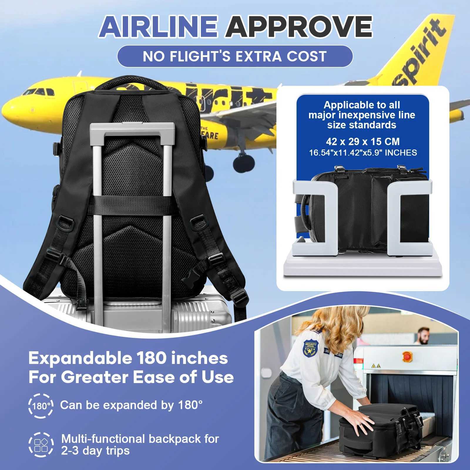 Men Vacuum Compression Backpack 15.6in Laptop Backpack Expand Hiking Vacuum Travel Backpack Ryanair Backpack 40x20x25 Cabin Bag S250715