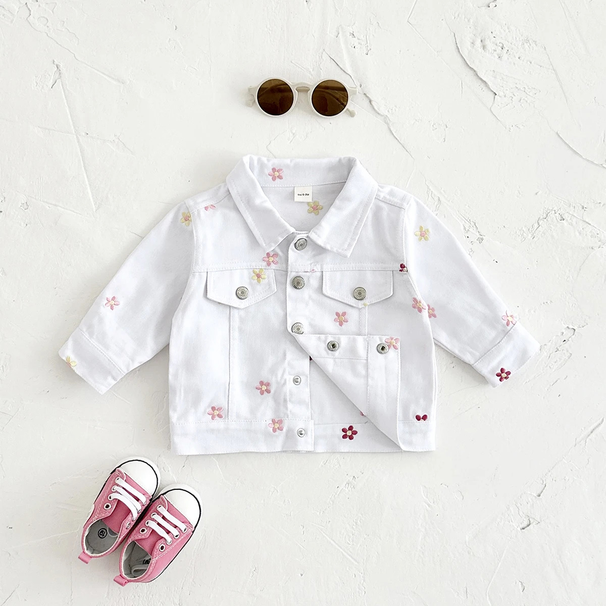 Autumn Baby Girls Clothes Outerwear Kids Infant Baby Jacket Casual Lapel Long Sleeve Button Up Cardigan Flower Embroidery Top 250715