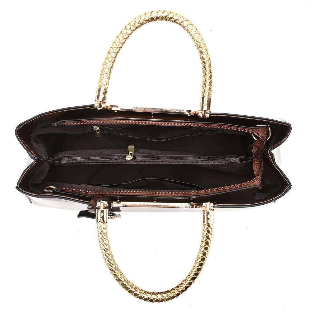 Women's Glossy PU Leather Shoulder Handbag Wedding Clutch Bridal Party Evening Bag