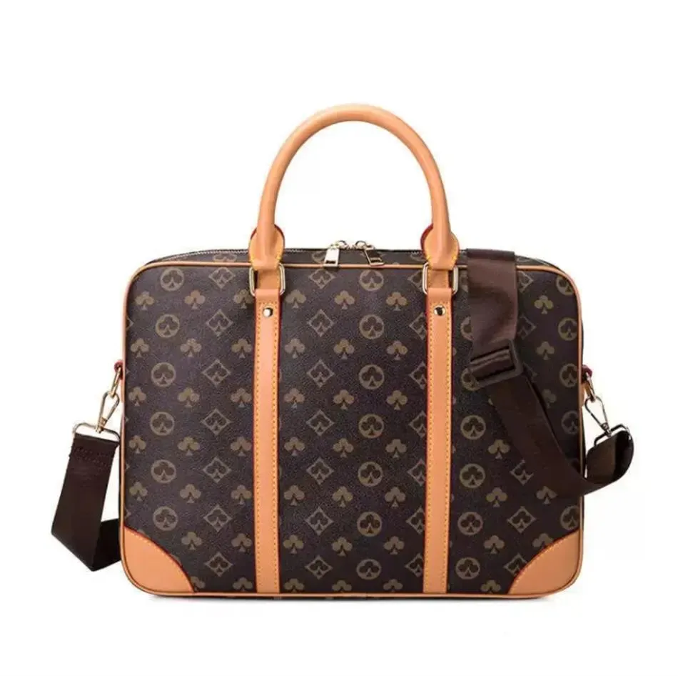 Luxurys Briefcases Leather Small Briefcase Men Business Shoulder Handbag Laptop Computer Totes Cross Body Bags bag