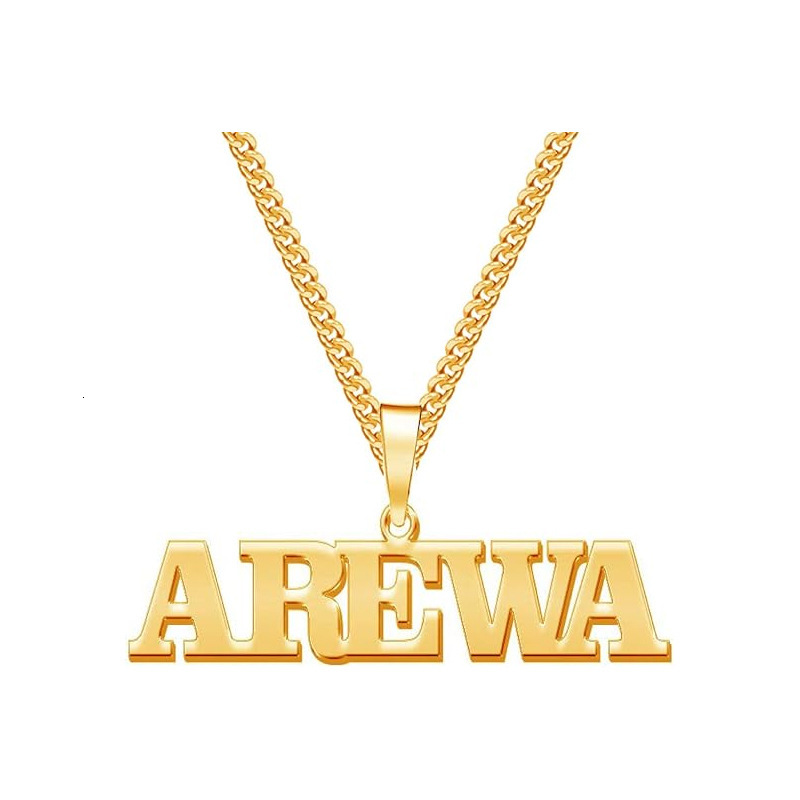 Luxury Jewelry Designer Jewelry Cross-border Hot Sale 5mm NK Chain Name Pendant Necklace Stainless Steel 18K Electroplated One Piece DIY Jewelry Facto